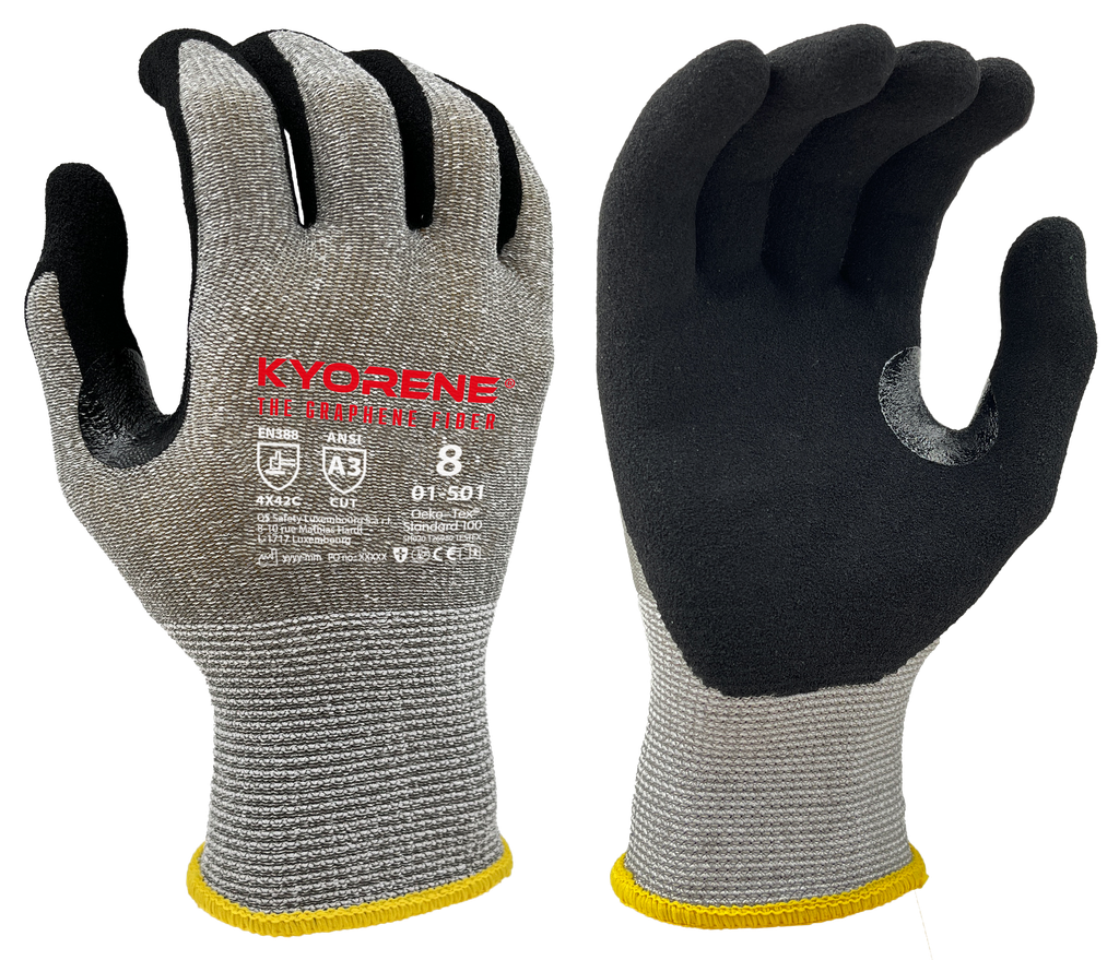 01-501  / 13 gauge Kyorene micro-foam nitrile palm coating cut C