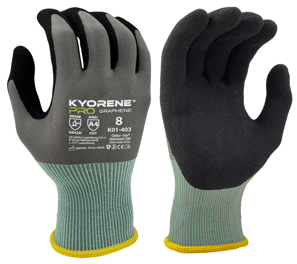 K01-403  / 18 gauge Kyorene Pro micro-foam nitrile palm coating cut D