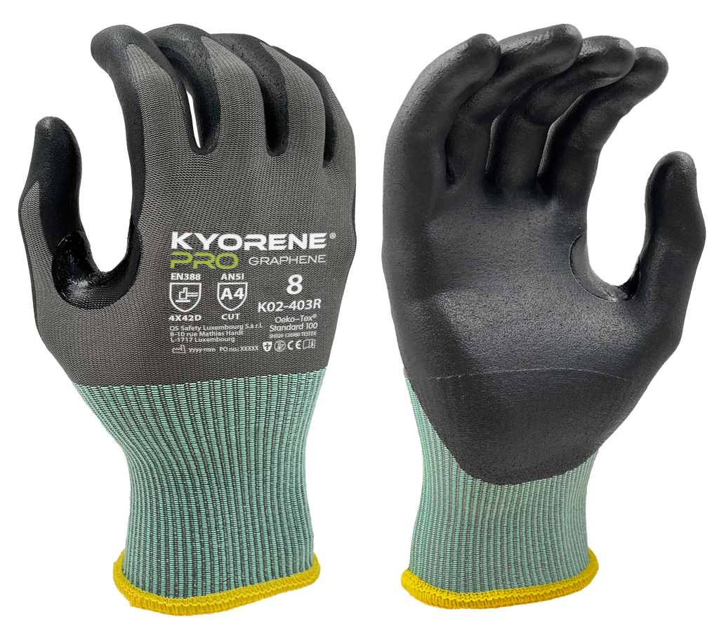 K02-403R  / 18 gauge Kyorene Pro nano-foam nitrile palm coating cut D