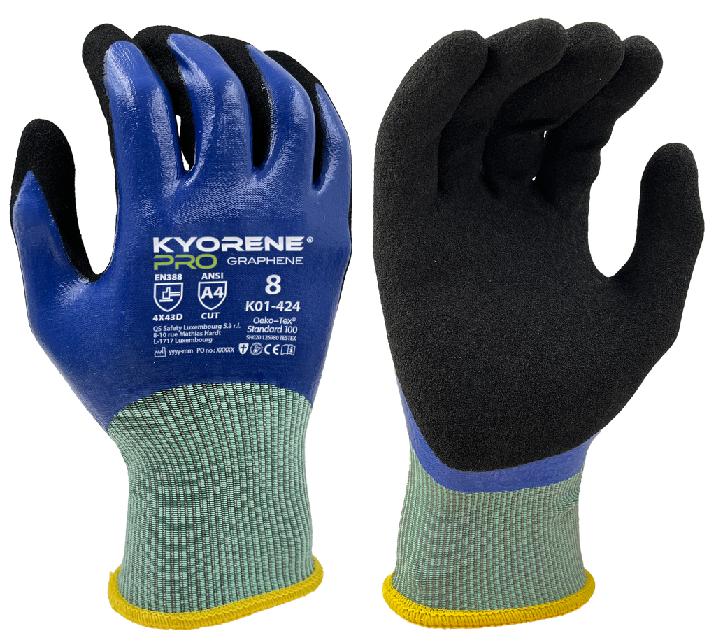 K01-424  / 18 gauge Kyorene Pro full nitrile coating. Micro-foam palm coating cut D