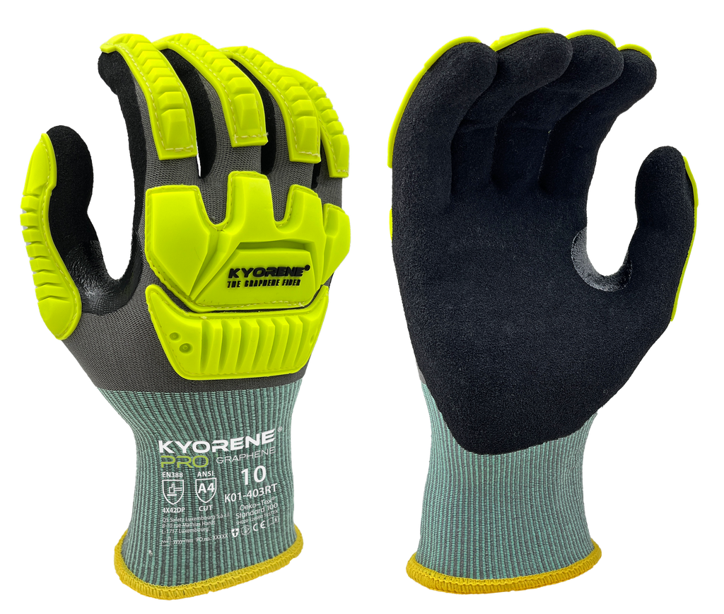 K01-403RT  / 18 gauge Kyorene Pro. Impact. Micro-foam palm coating cut D