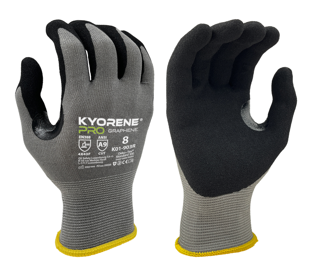 K01-903R  / 18 gauge Kyorene Pro micro-foam nitrile palm coating cut F