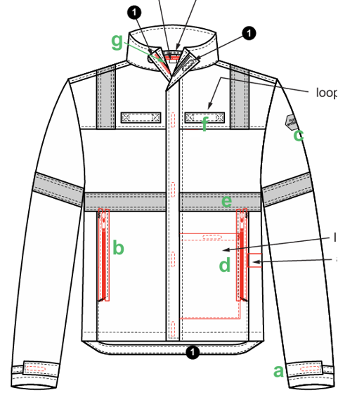 CUSTOM MADE GROEN / FLUO GELE SOFTSHELL JAS