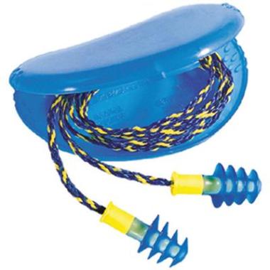 Howard Leight Fusion Regular oordop met koordje blauw/geel