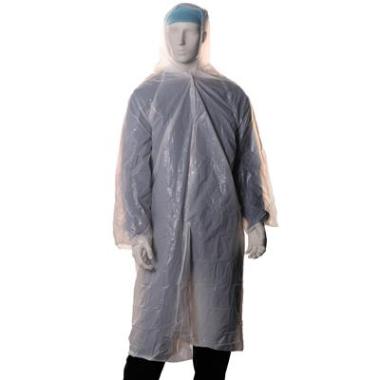 Bezoekersjas polyethyleen 18 mu wit