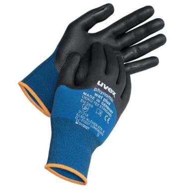 Uvex phynomic wet plus handschoen zwart/blauw
