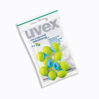 Uvex 2125-351 reserveoordoppen t.b.v. x-cap en x-fold gehoorbeugel lime