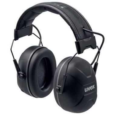 Uvex aXess one bluetooth gehoorkap met hoofdband zwart