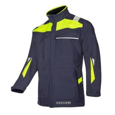 Sioen 9705 Umiat softshell jas marineblauw/fluo geel