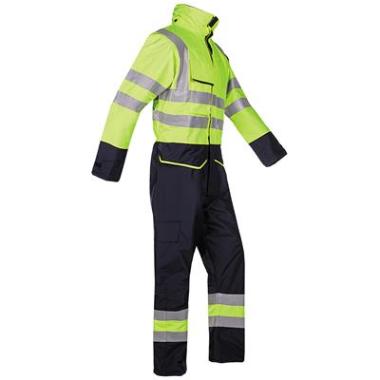 Sioen 7253 Carret winteroverall fluo geel/marineblauw