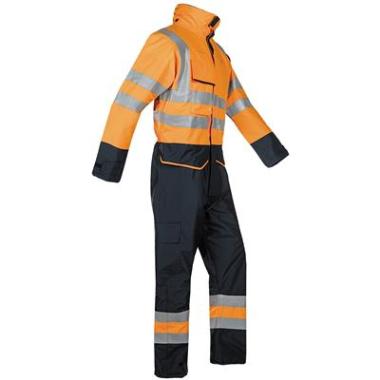 Sioen 7253 Carret winteroverall fluo oranje/marineblauw