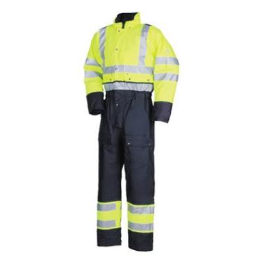 Sioen 5616 Rabaul overall fluo geel/marineblauw