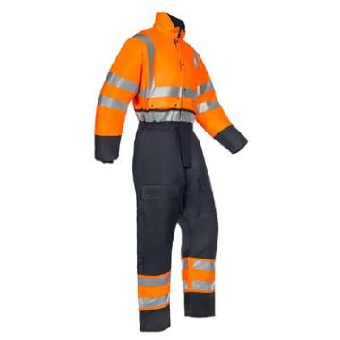 Sioen 5616 Rabaul overall fluo oranje/marineblauw