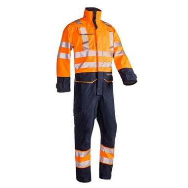 Sioen 5908 Aksdal regenoveral fluo oranje/marineblauw