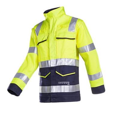 Sioen 010V Millau jas fluo geel/marineblauw