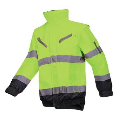 Sioen 364A Campbell jas fluo geel/marineblauw