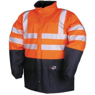 Sioen 4303 Carmaux jas fluo oranje/marineblauw