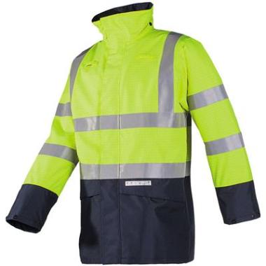 Sioen 7219 Elliston parka fluo geel/marineblauw