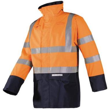 Sioen 7219 Elliston parka fluo oranje/marineblauw
