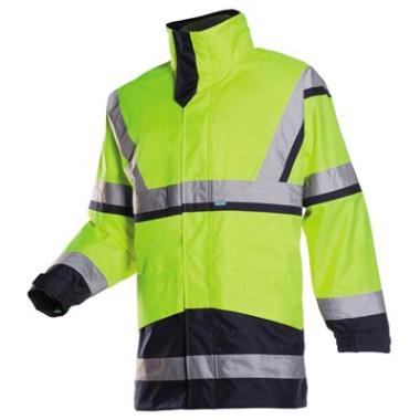 Sioen 401A Powell parka fluo geel/marineblauw