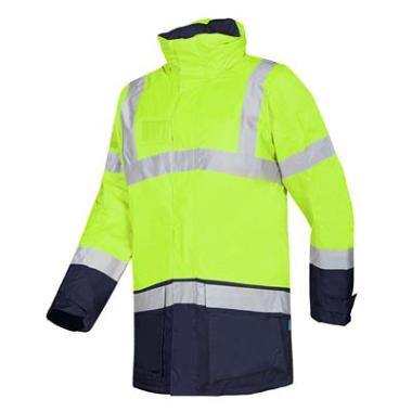 Sioen 313A Lightflash parka fluo geel/marineblauw