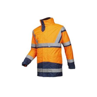 Sioen 401A Powell parka fluo oranje/marineblauw