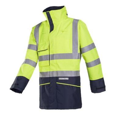 Sioen 7223 Hedland parka fluo geel/marineblauw