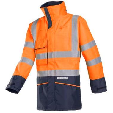 Sioen 7223 Hedland parka fluo oranje/marineblauw