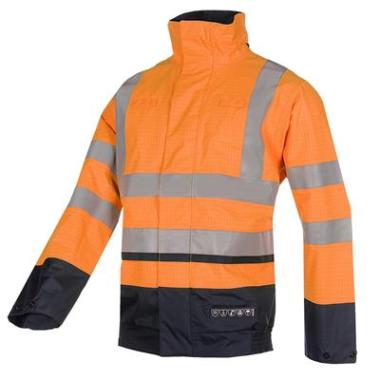 Sioen 9396 Jibou jas fluo oranje/marineblauw