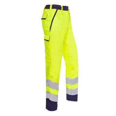 Sioen 067V Lesha damesbroek fluo geel/marineblauw