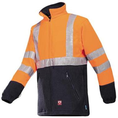 Sioen 496Z Rainier fleece jas fluo oranje/marineblauw