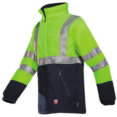 Sioen 496Z Rainier fleece jas fluo geel/marineblauw