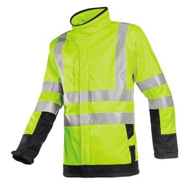 Sioen 9633 Playford softshell jas fluo geel/marineblauw