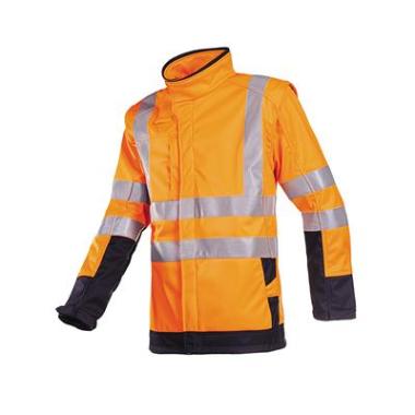 Sioen 9643 Heatherton softshell jas fluo oranje/marineblauw