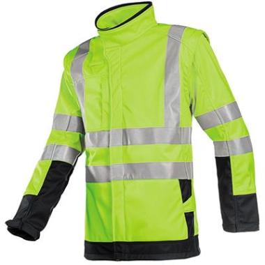Sioen 9643 Heatherton softshell jas fluo geel/marineblauw