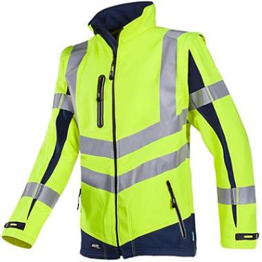 Sioen 724Z Malden softshell jas fluo geel/marineblauw