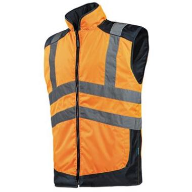 Sioen 169A Burton bodywarmer fluo oranje/marineblauw