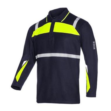 Sioen 581A Telfs Poloshirt marineblauw/fluo geel