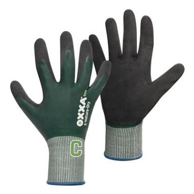 OXXA® E-Nature-Dry Cut C 52-060 handschoen zwart/groen