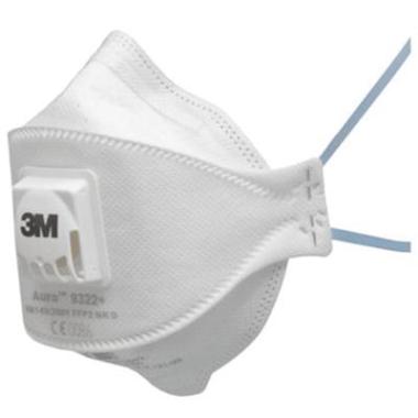 3M Aura 9322+ stofmasker FFP2 NR D met uitademventiel wit