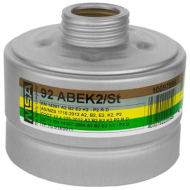 MSA 92 combinatiefilter A2B2E2K2-P2 R D zilvergrijs