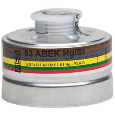 MSA combinatiefilter 93 A2B2E2K1Hg-P3 R D zilvergrijs