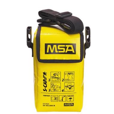MSA S-Cap vluchtmasker in tas geel