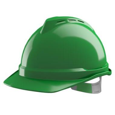 MSA V-Gard 500 ongeventileerde veiligheidshelm met Push-Key binnenwerk groen