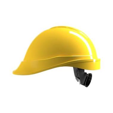 MSA V-Gard 200 ongeventileerde veiligheidshelm met Fas-Trac III binnenwerk geel