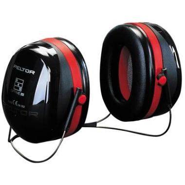 3M Peltor Optime III H540B gehoorkap met nekbeugel zwart/rood