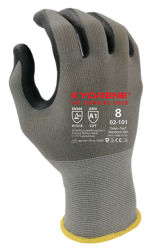 02-101  / 15 gauge Kyorene black nano-foam palm nitrile coating cut A grijs/zwart