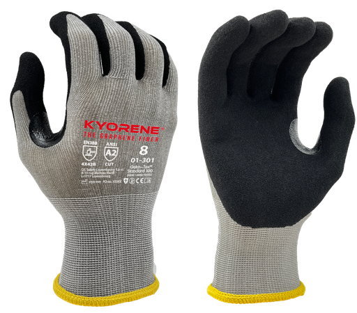 01-301  / 13 gauge Kyorene micro-foam nitrile palm coating cut B grijs/zwart
