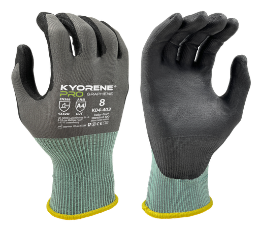 K04-403  / 18 gauge Kyorene Pro PU palm coating cut D grijs/zwart