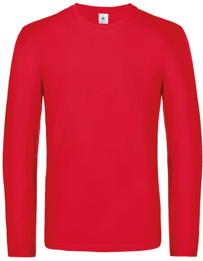B&C heren t-shirt model E190 long sleeve red